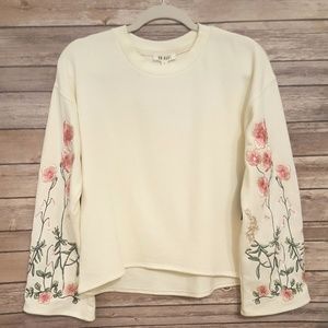 One Hart Embroidered Bell-sleeve Sweatshirt